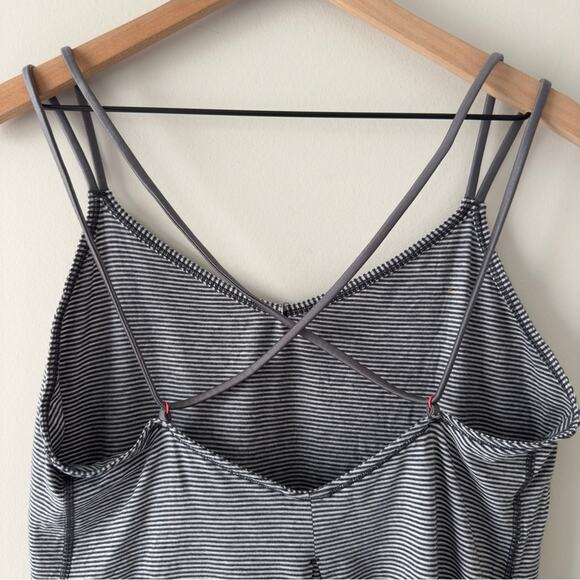 Lululemon Breezy Tank Divided Stripe Heathered Light Grey Heathered Dark Slate - Picture 6 of 14